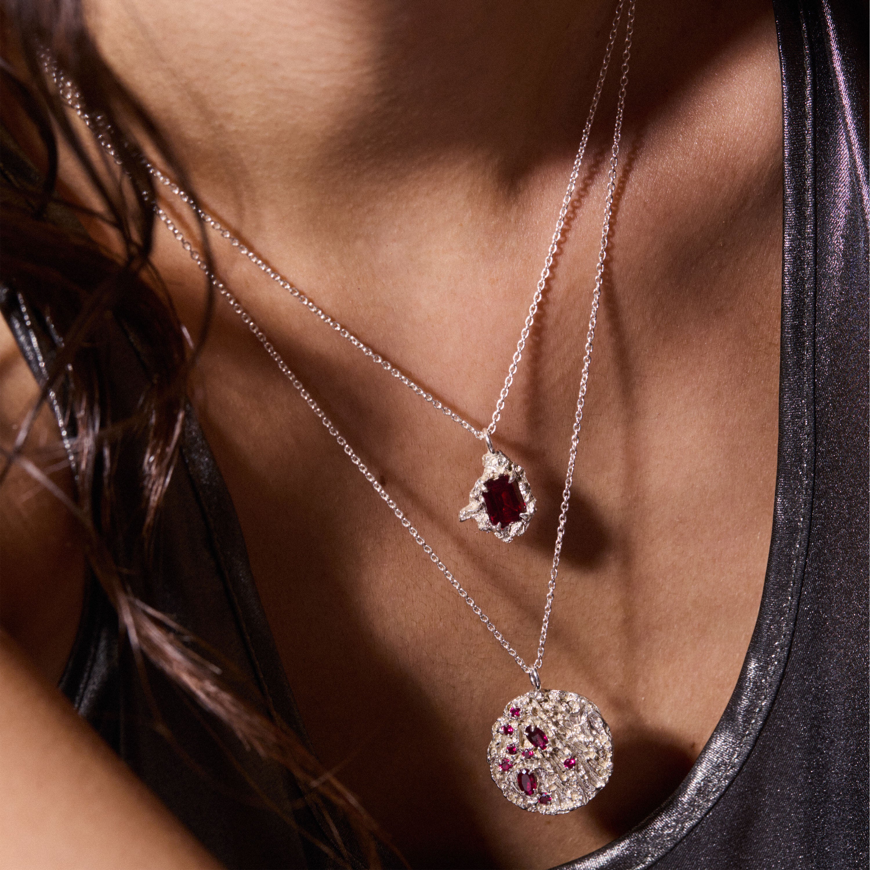 Maitake Ruby Argenti Necklace