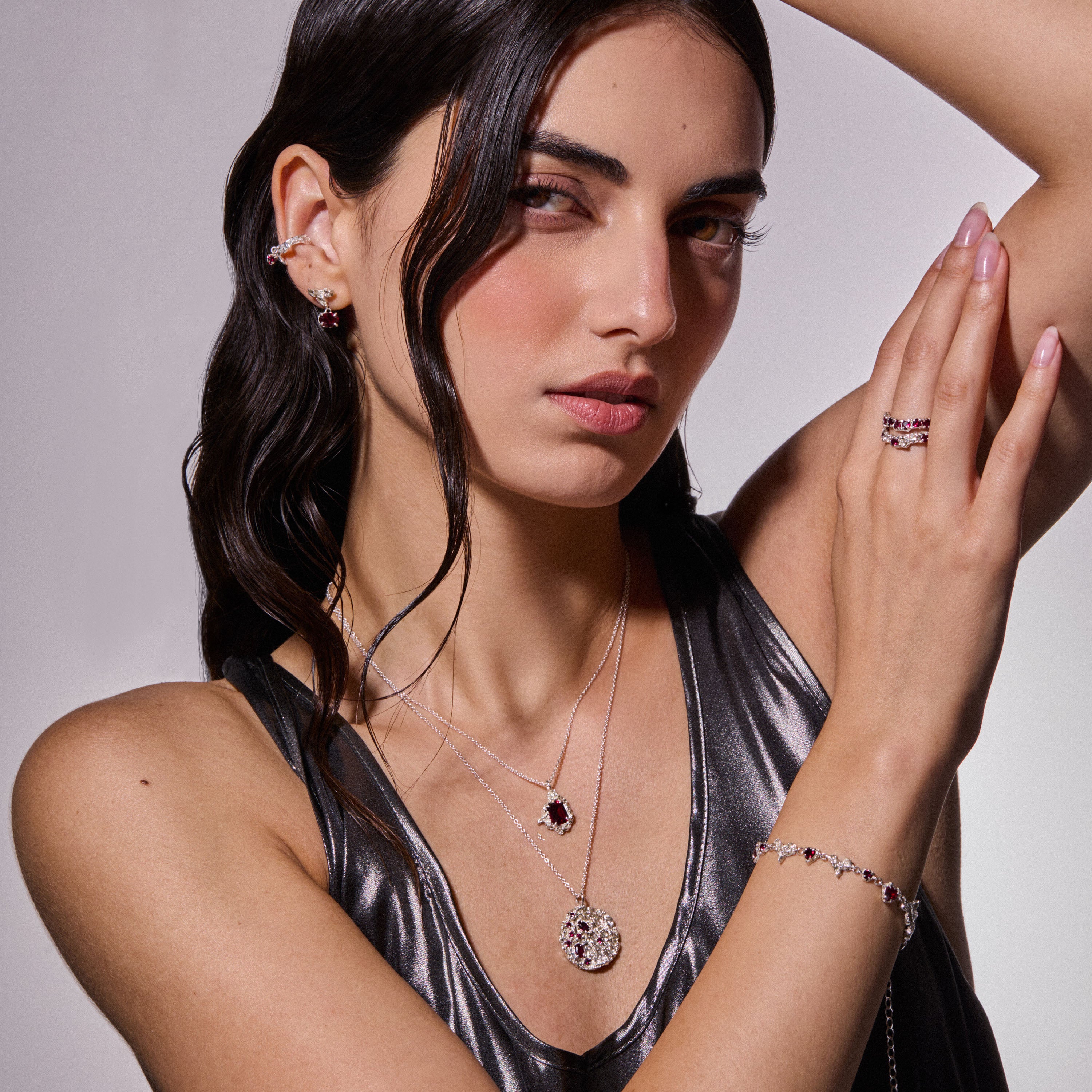 Maitake Ruby Argenti Necklace