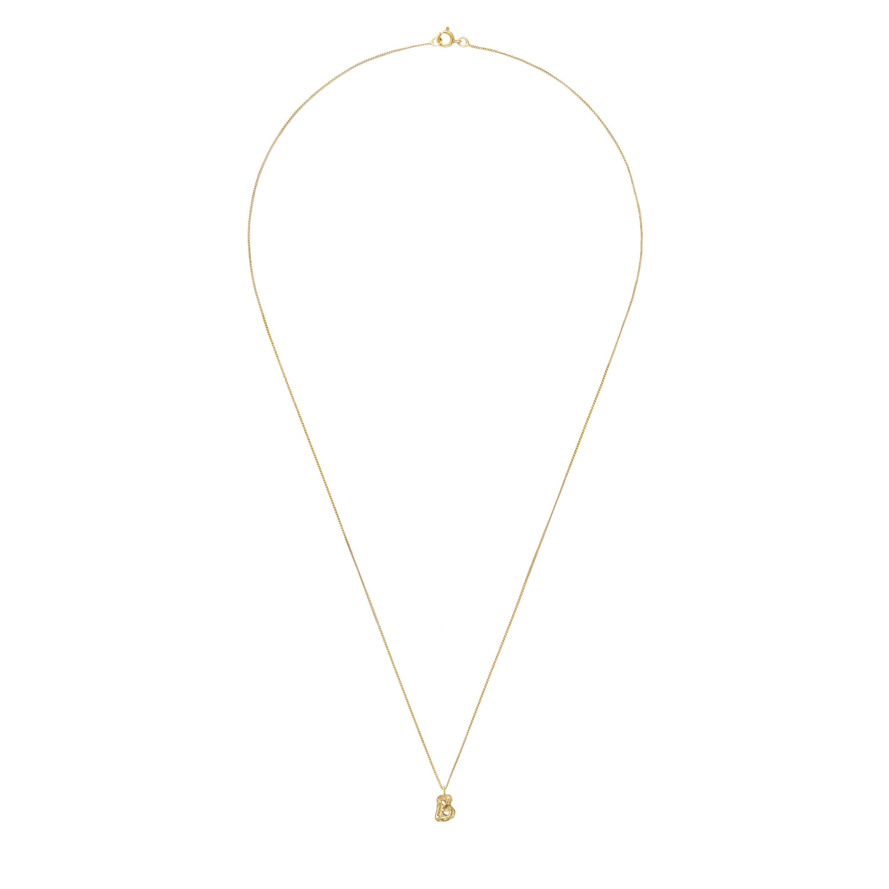 B Mini Alphabet Gold Necklace