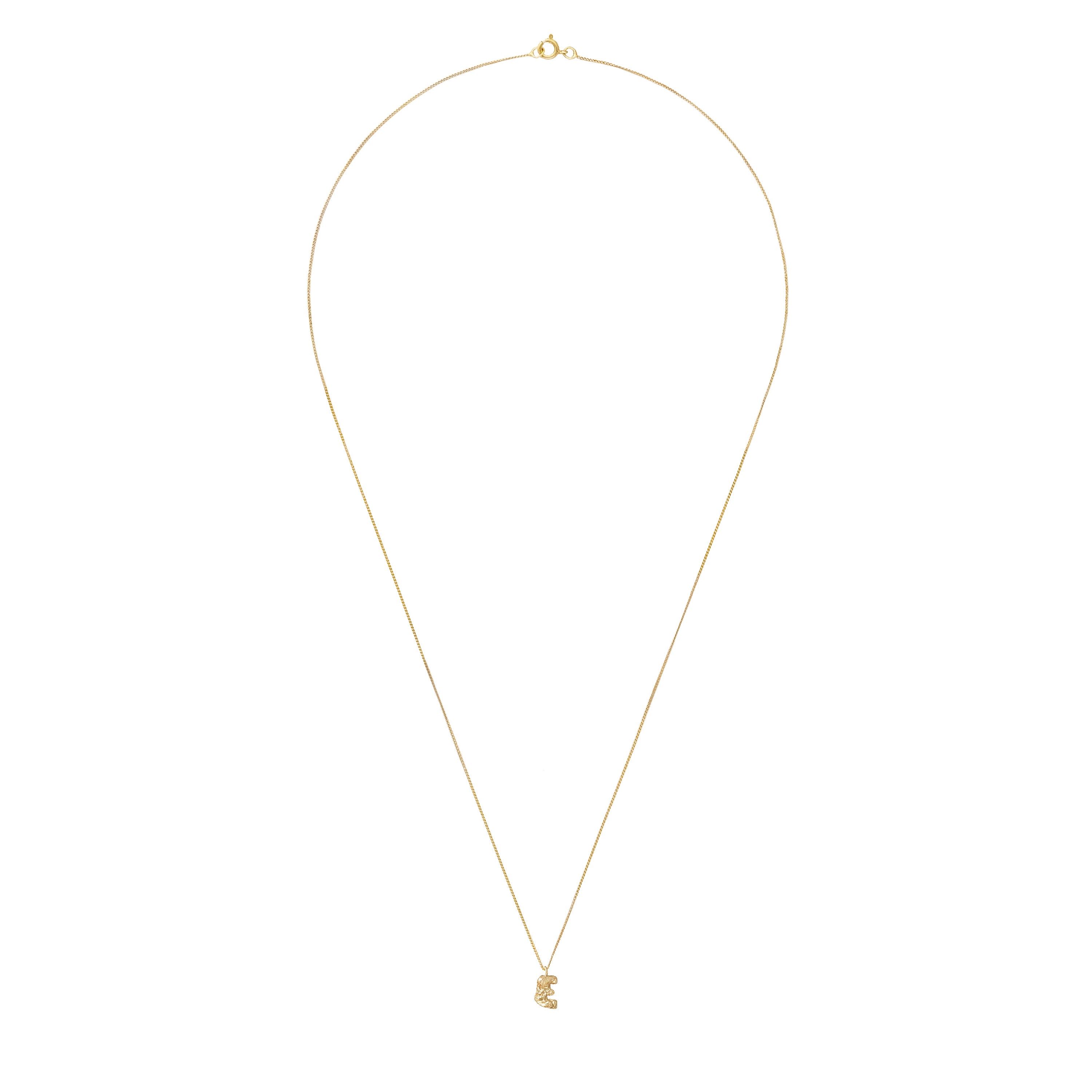 E Mini Alphabet Gold Necklace