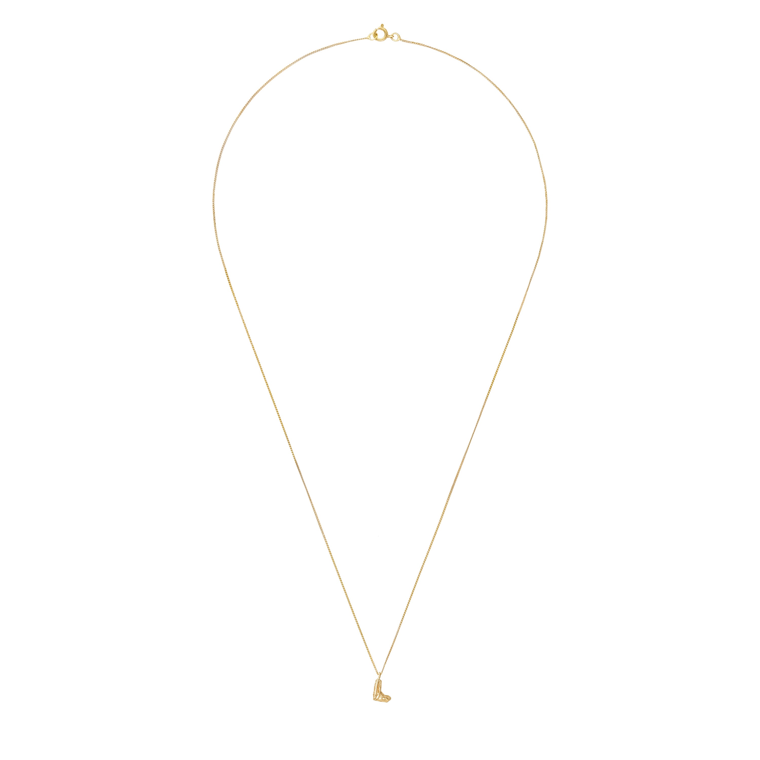 L Mini Alphabet Gold Necklace
