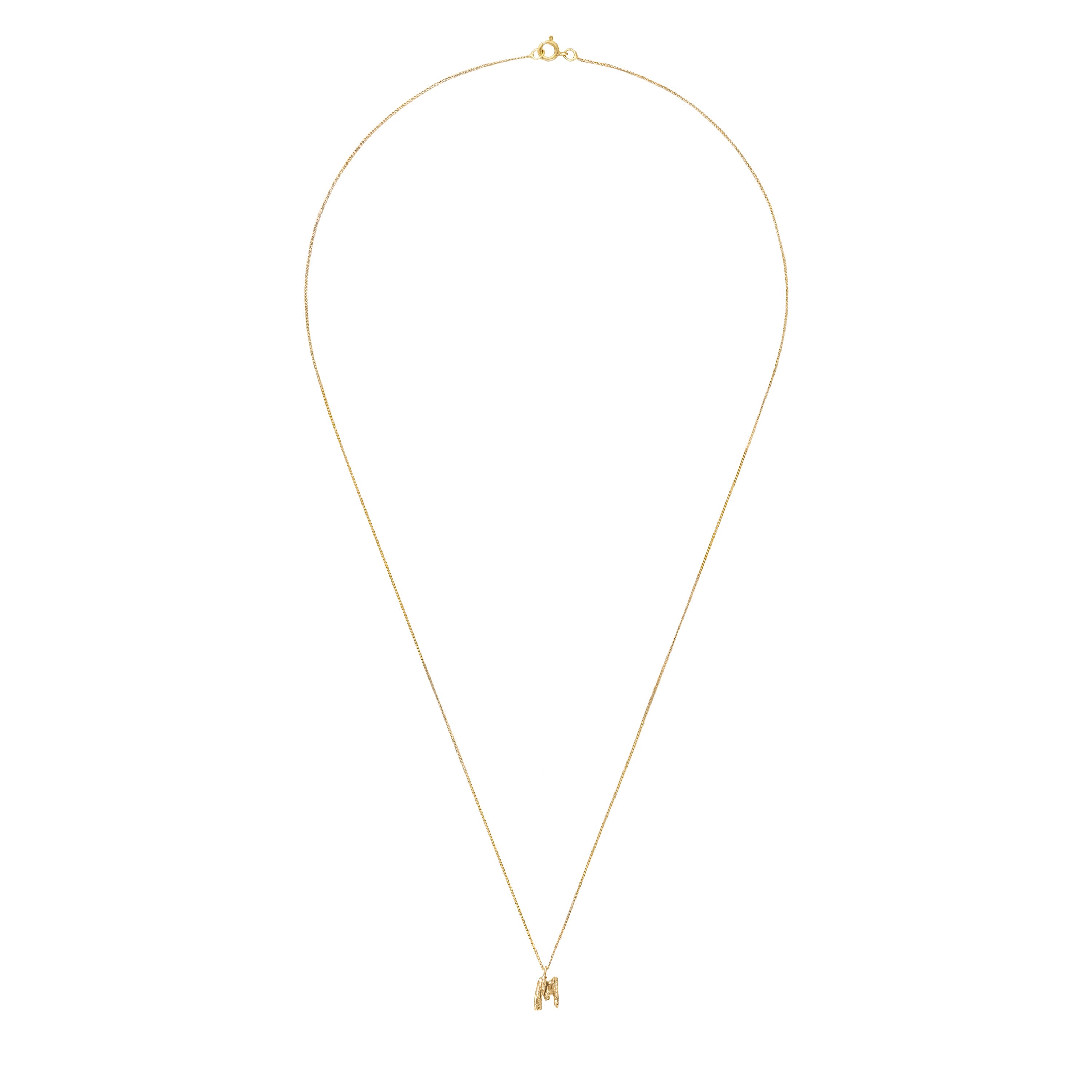 M Mini Alphabet Gold Necklace