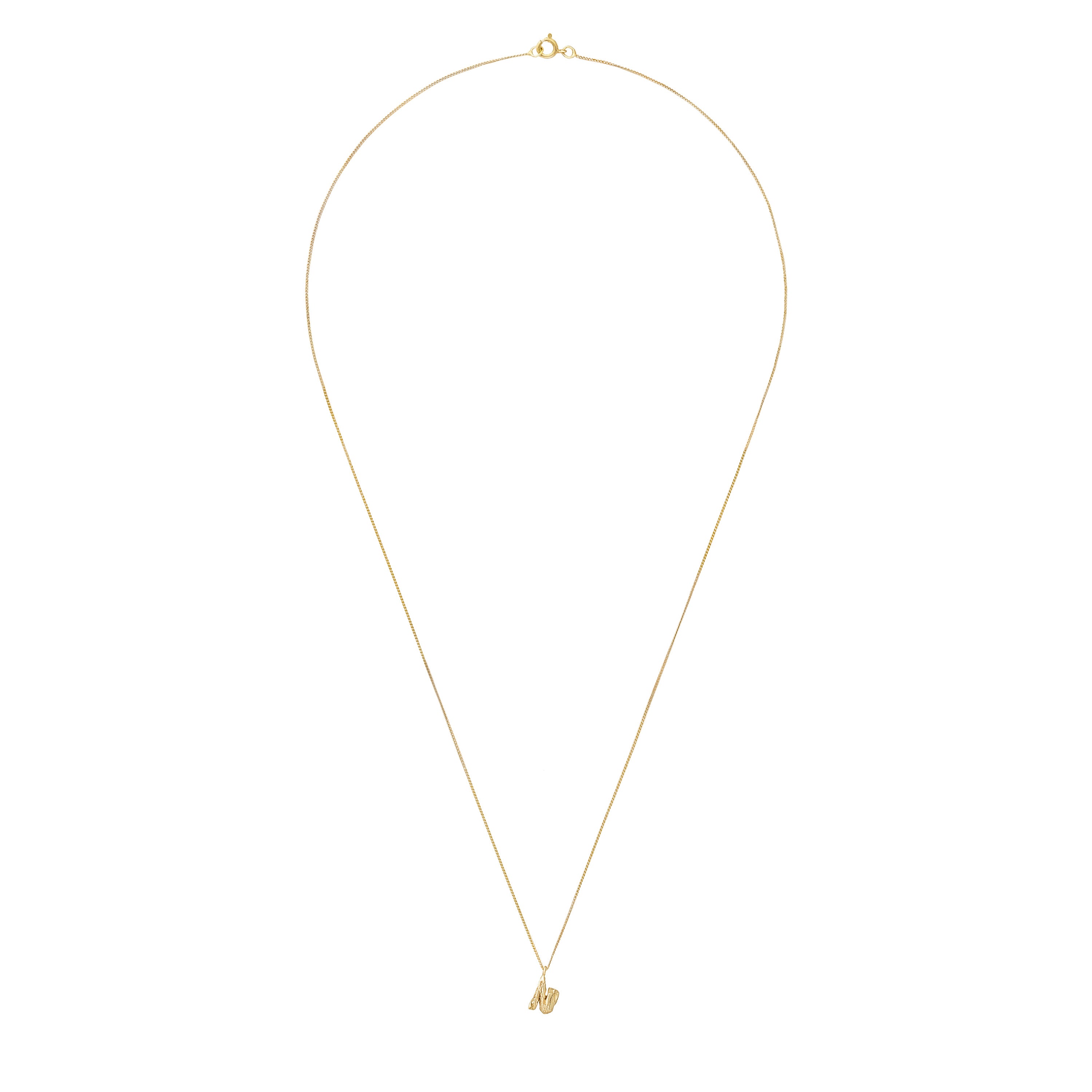 N Mini Alphabet Gold Necklace