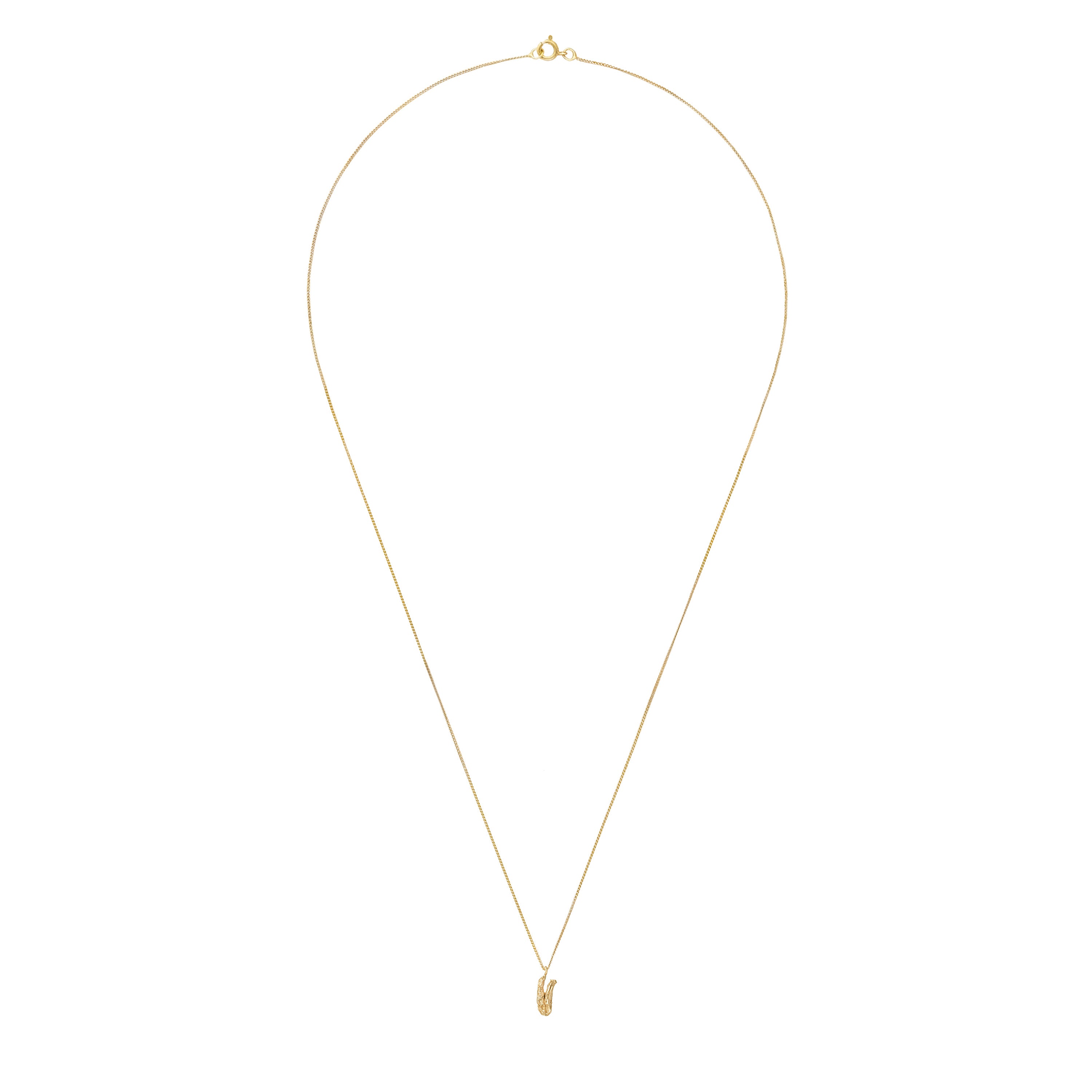 V Mini Alphabet Gold Necklace