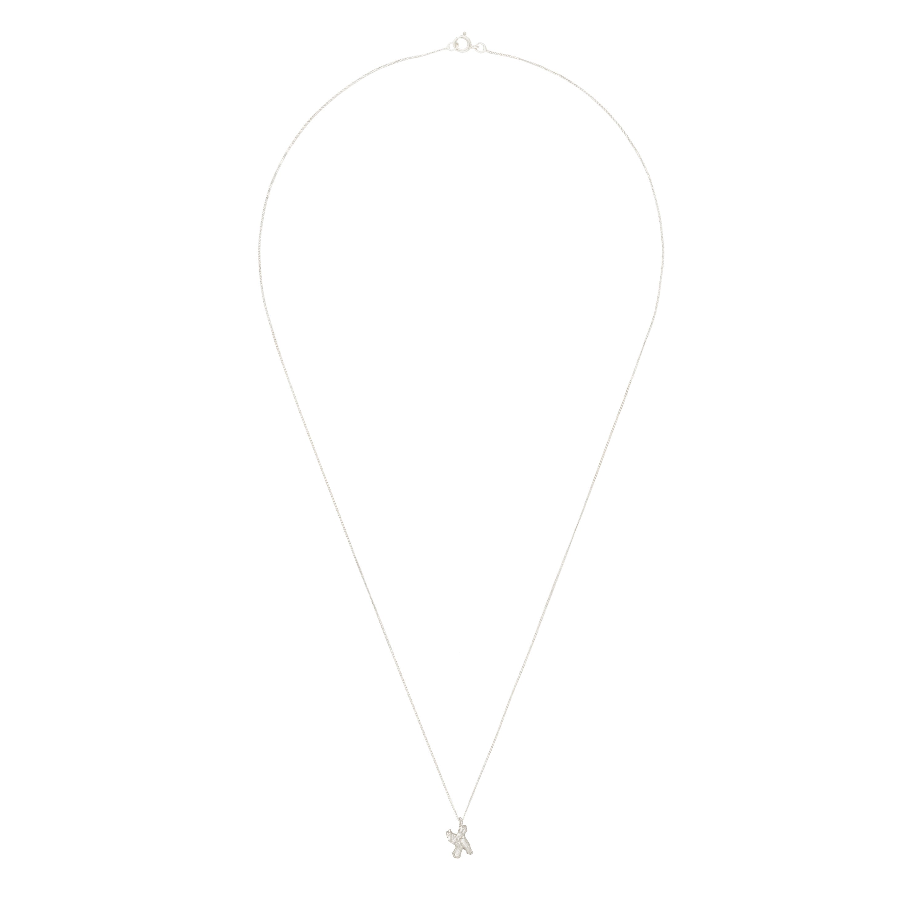 X Mini Alphabet White Gold Necklace