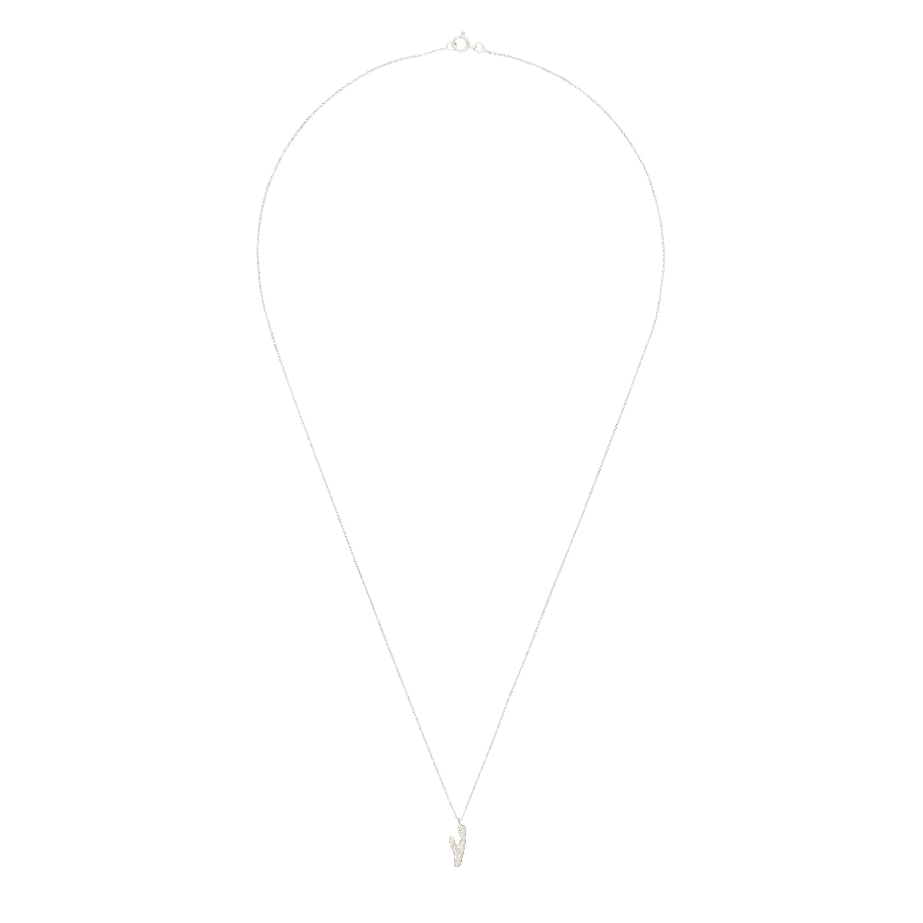 Y Mini Alphabet White Gold Necklace