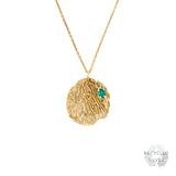 Maitake Emerald Recycled Silver Medallion Necklace