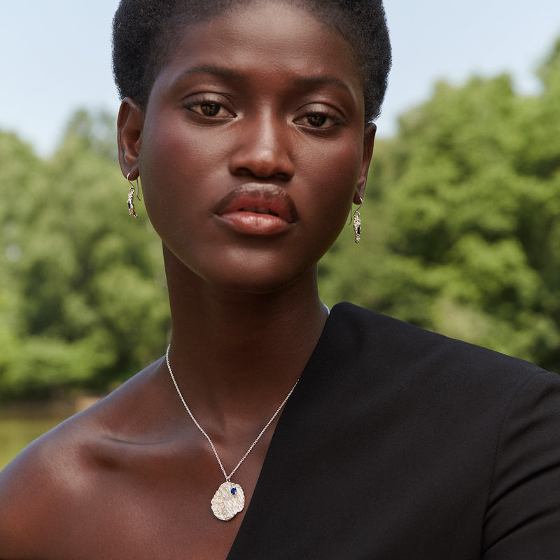 Naoko Sapphire Argenti Recycled Silver Earrings