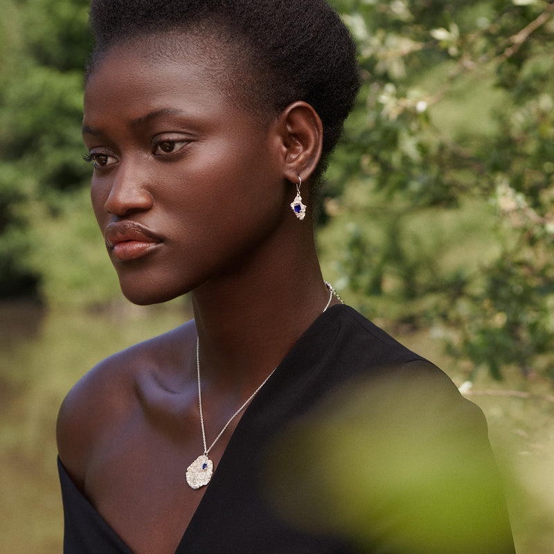 Naoko Sapphire Argenti Recycled Silver Earrings