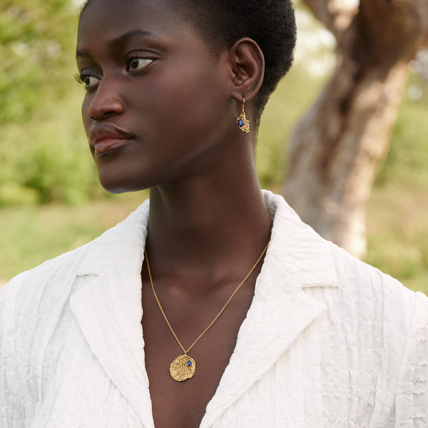 Naoko Sapphire Recycled Silver Earrings