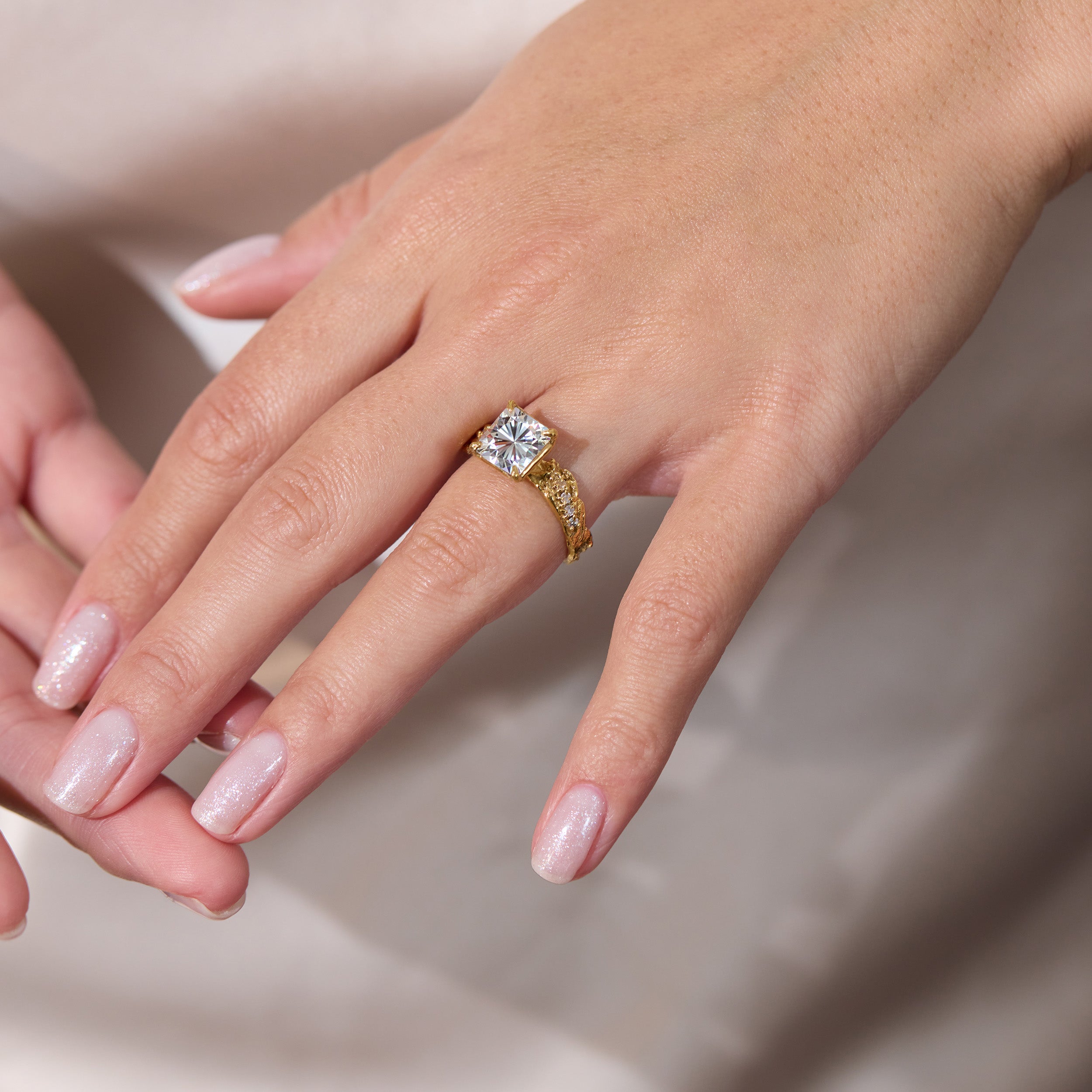 Nio Grey Moissanite Engagement Ring