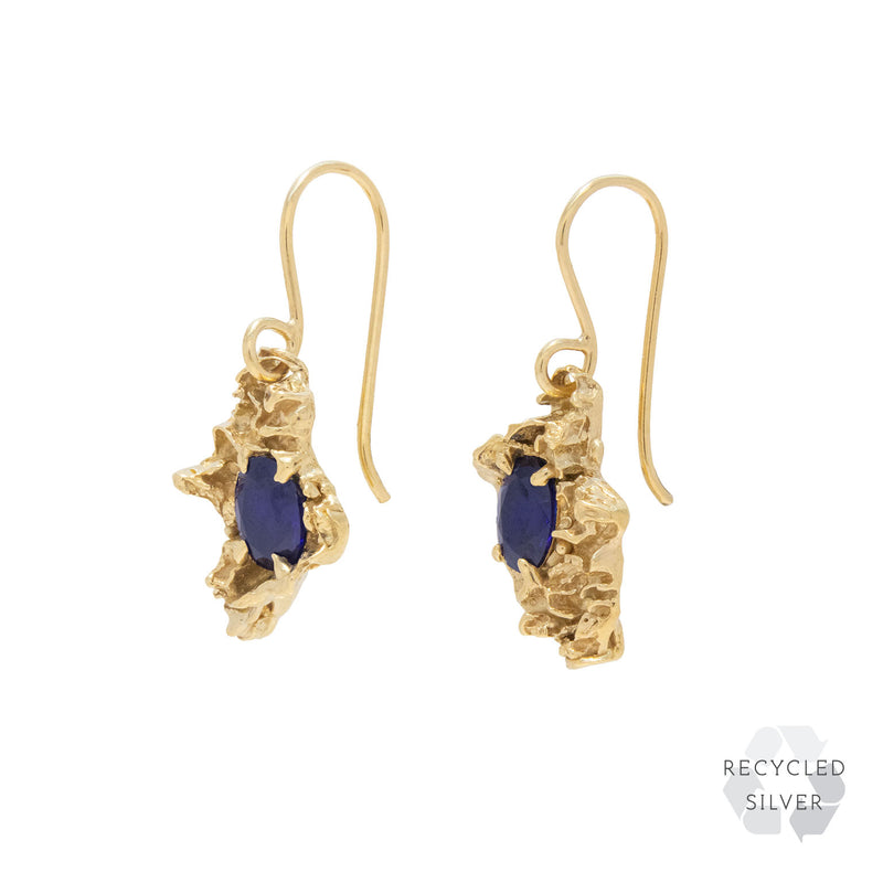Naoko Sapphire Recycled Silver Earrings