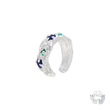 Nita Sapphire Emerald Argenti Recycled Silver Cuff