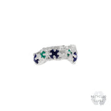 Nita Sapphire Emerald Argenti Recycled Silver Cuff