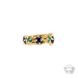 Nita Sapphire Emerald Recycled Silver Cuff