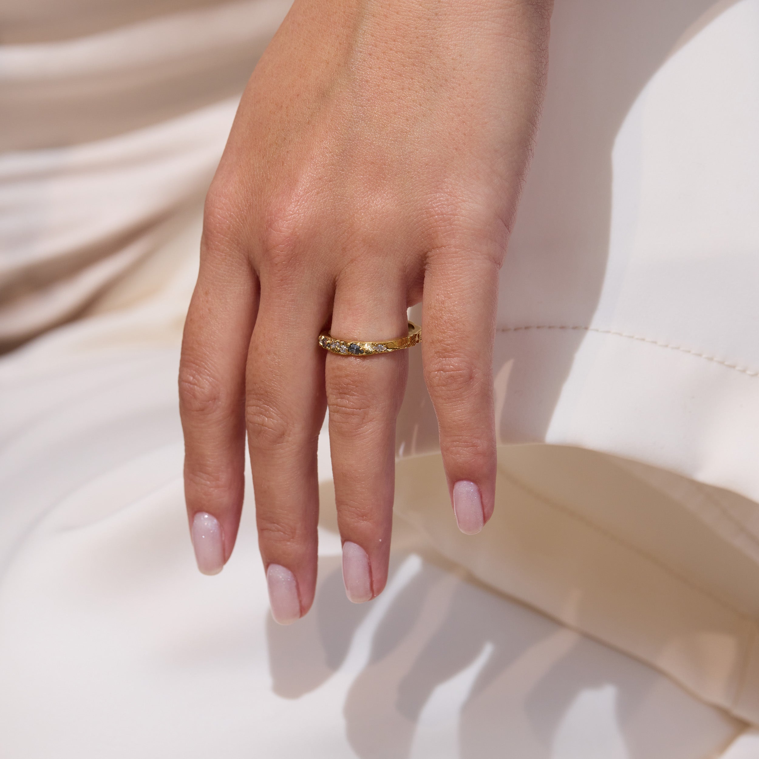 Remo Grey Moissanite Diamond Wedding Ring