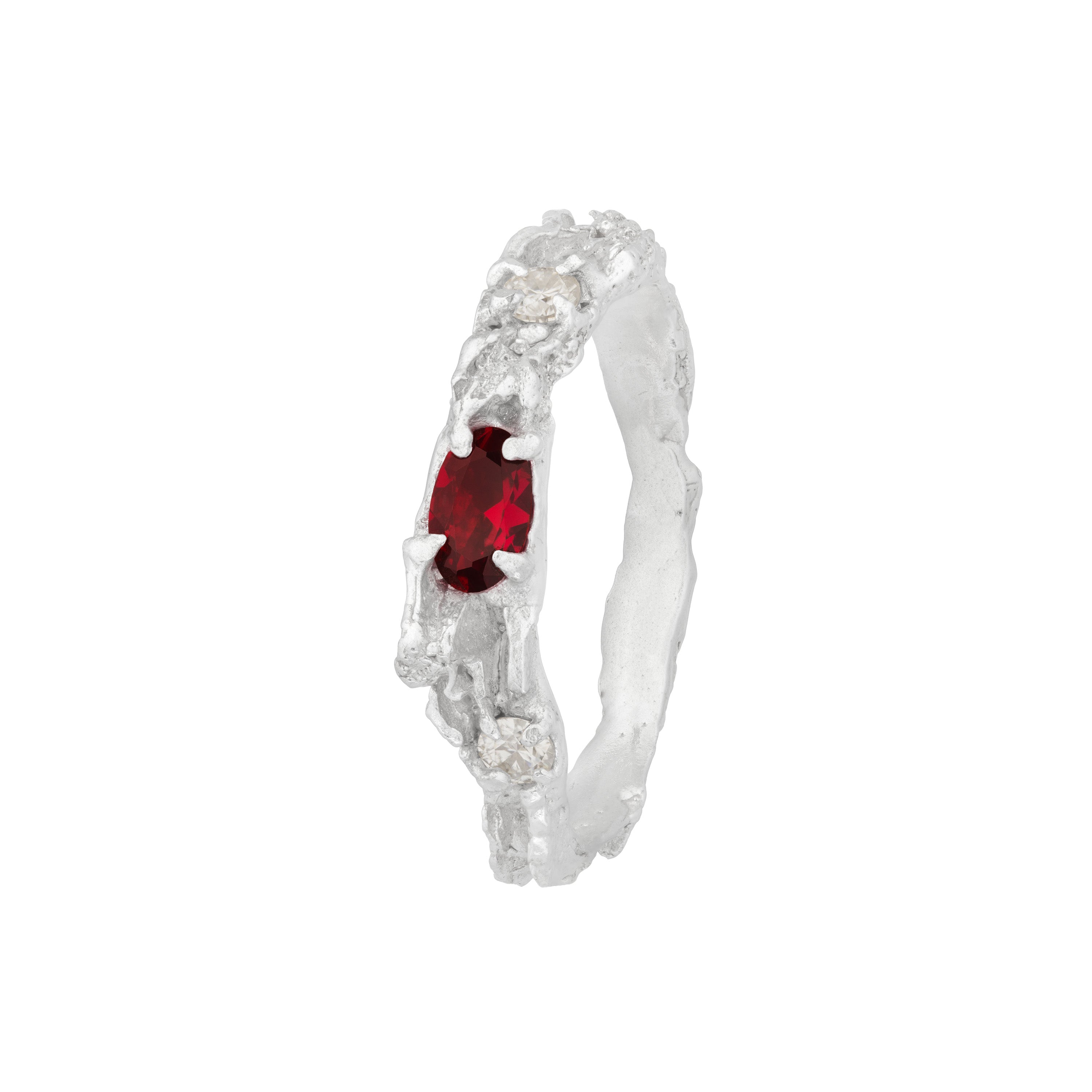 Rosea Ruby Moissanite Argenti Ring