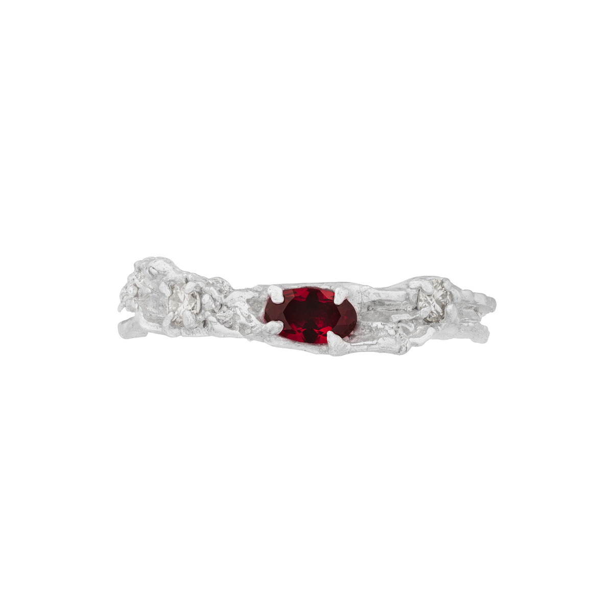Rosea Ruby Moissanite Argenti Ring