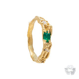 Rosea Emerald Moissanite Recycled Silver Ring