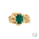 Shimeji Emerald Recycled Silver Ring