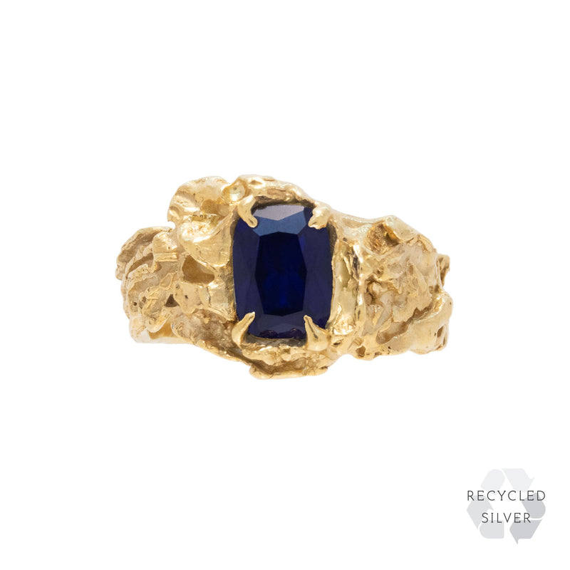 Shimeji Sapphire Recycled Silver Ring