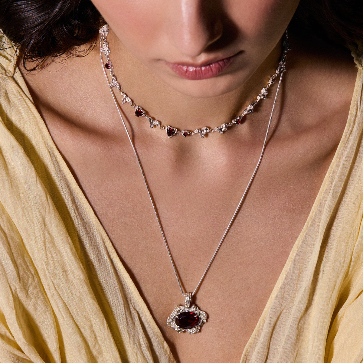 Tsuki Ruby Argenti Necklace