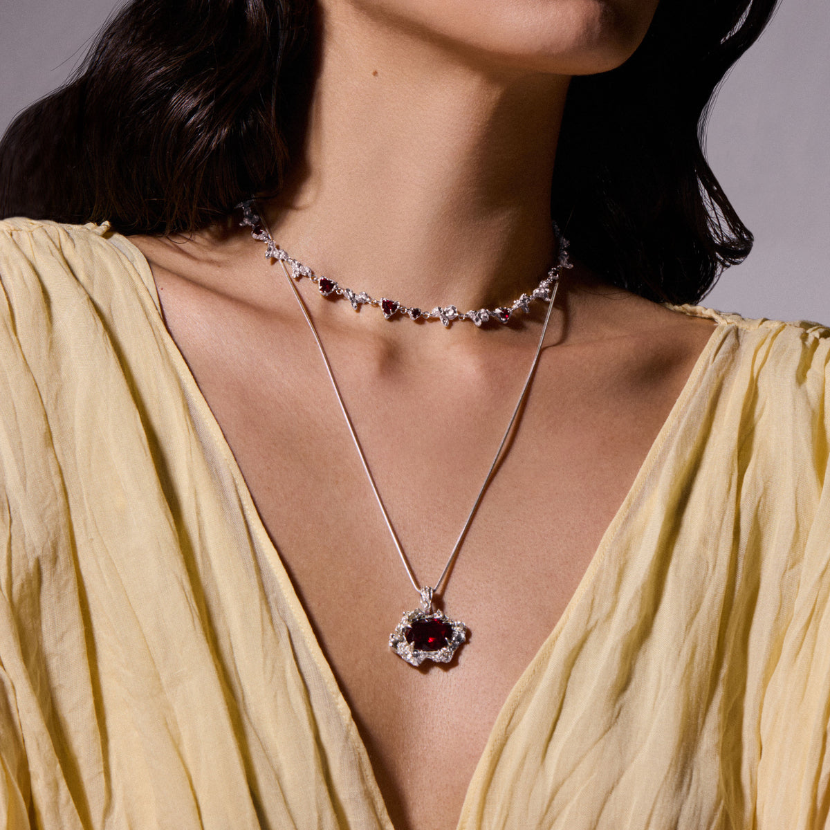 Tsuki Ruby Argenti Necklace