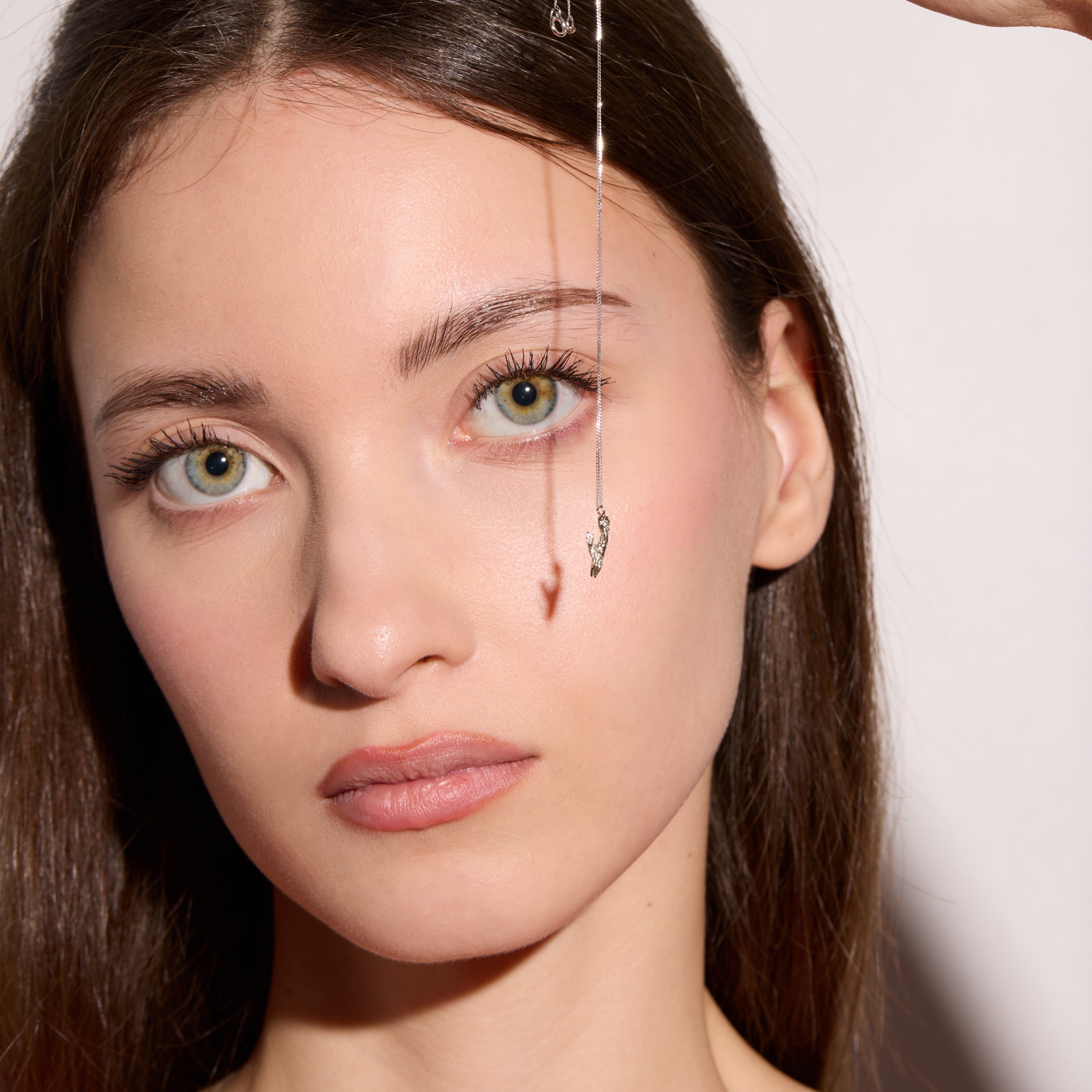 Y Mini Alphabet White Gold Necklace