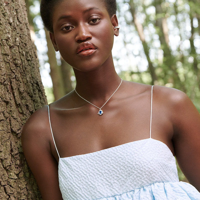 Leana Sapphire Argenti Recycled Silver Necklace