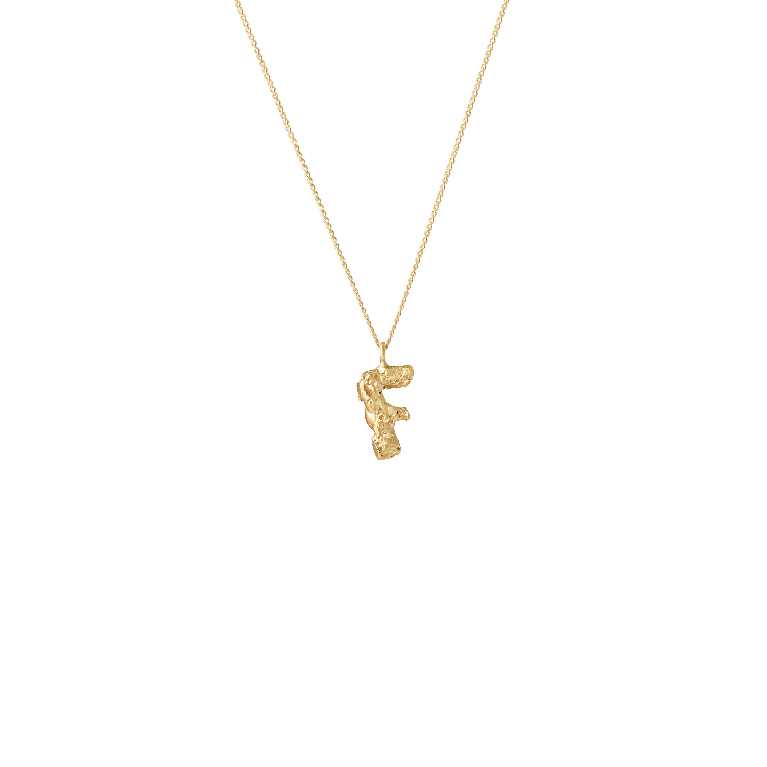 F Mini Alphabet Gold Necklace
