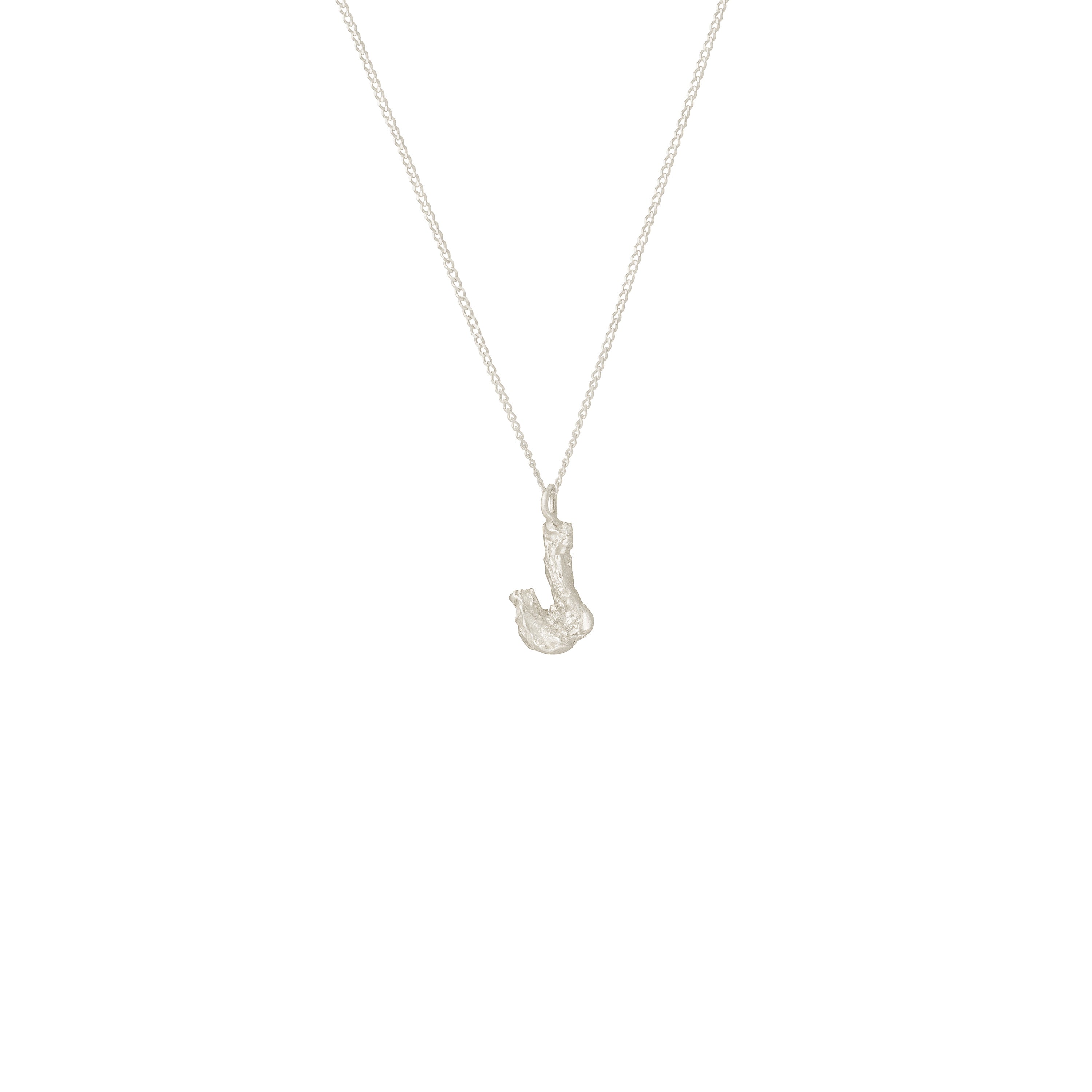 J Mini Alphabet White Gold Necklace