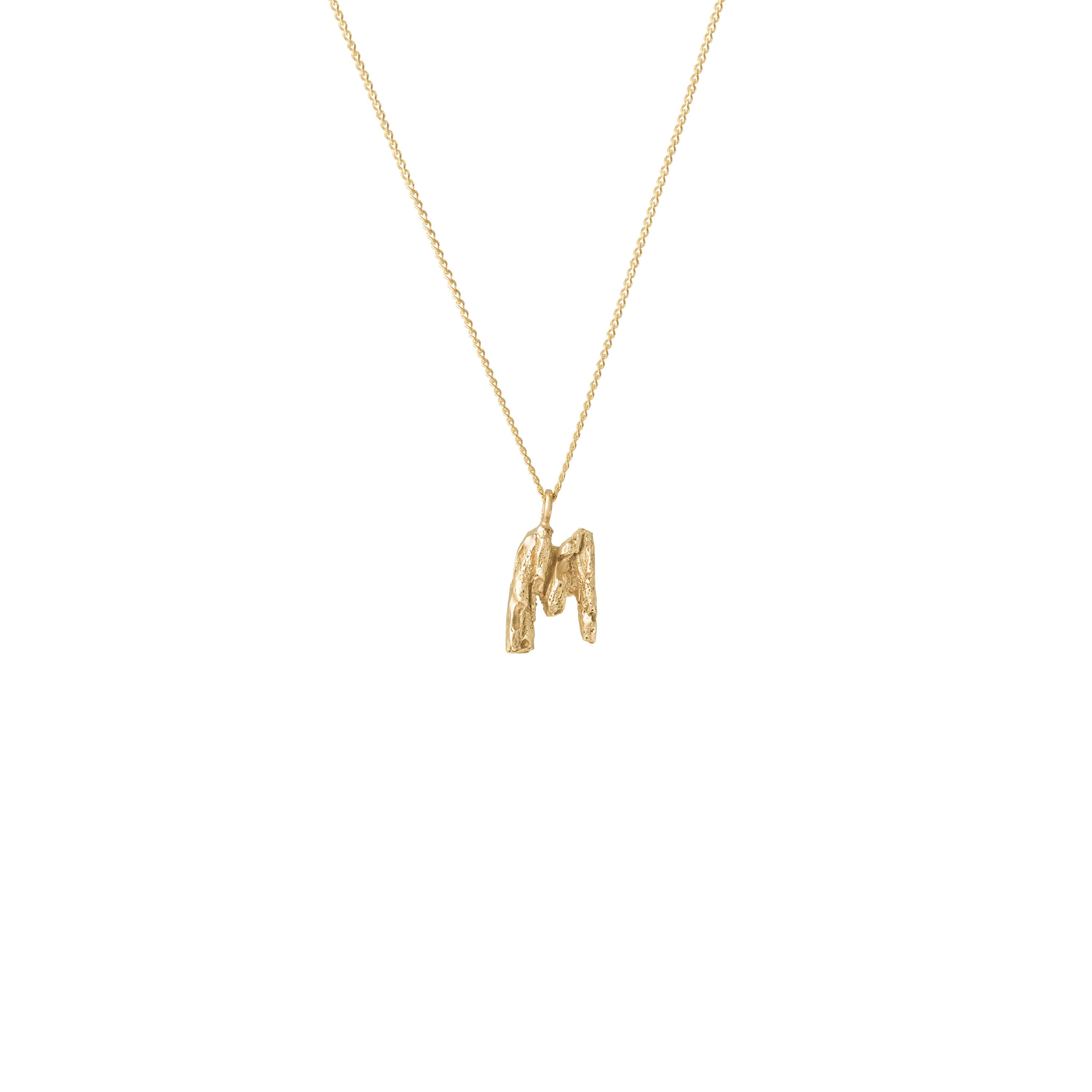 M Mini Alphabet Gold Necklace