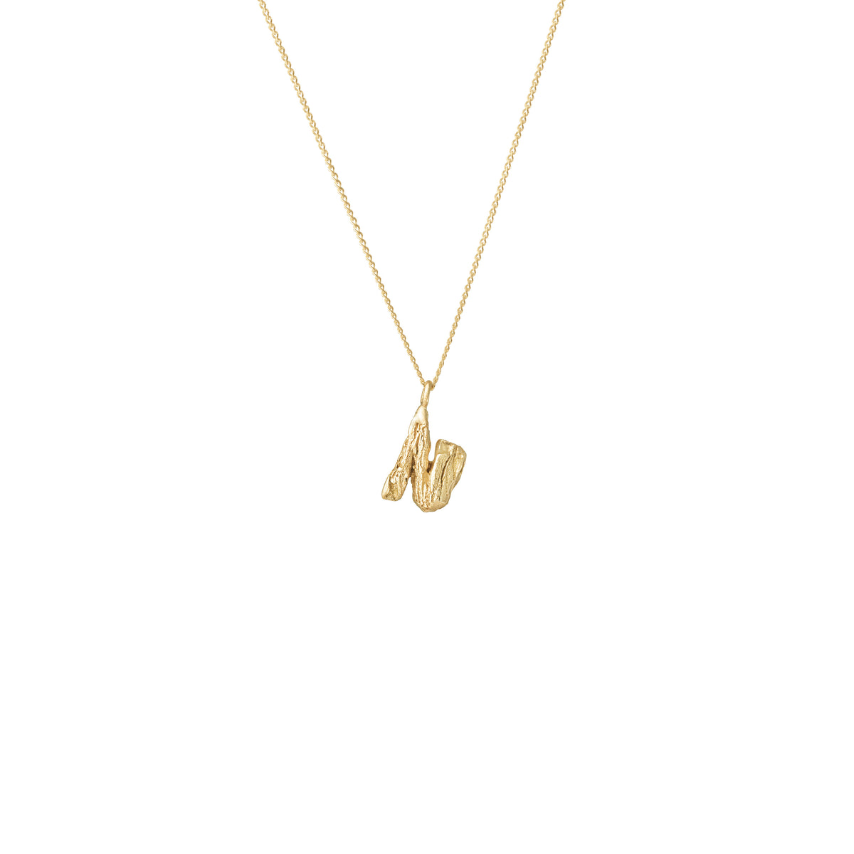 N Mini Alphabet Gold Necklace