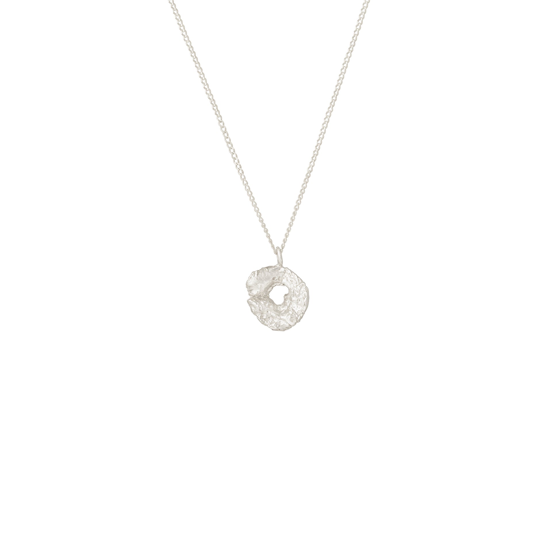 O Mini Alphabet White Gold Necklace