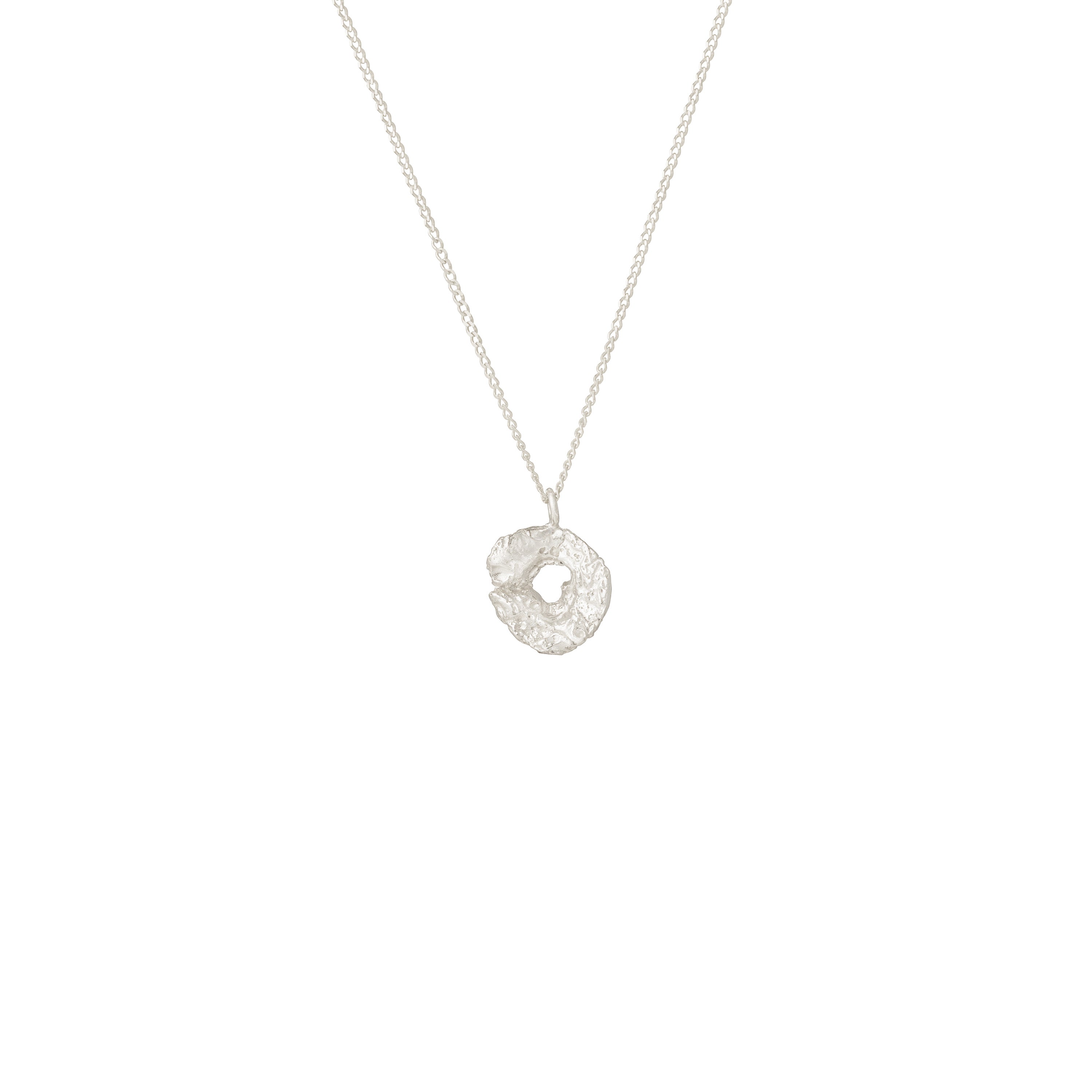 O Mini Alphabet White Gold Necklace