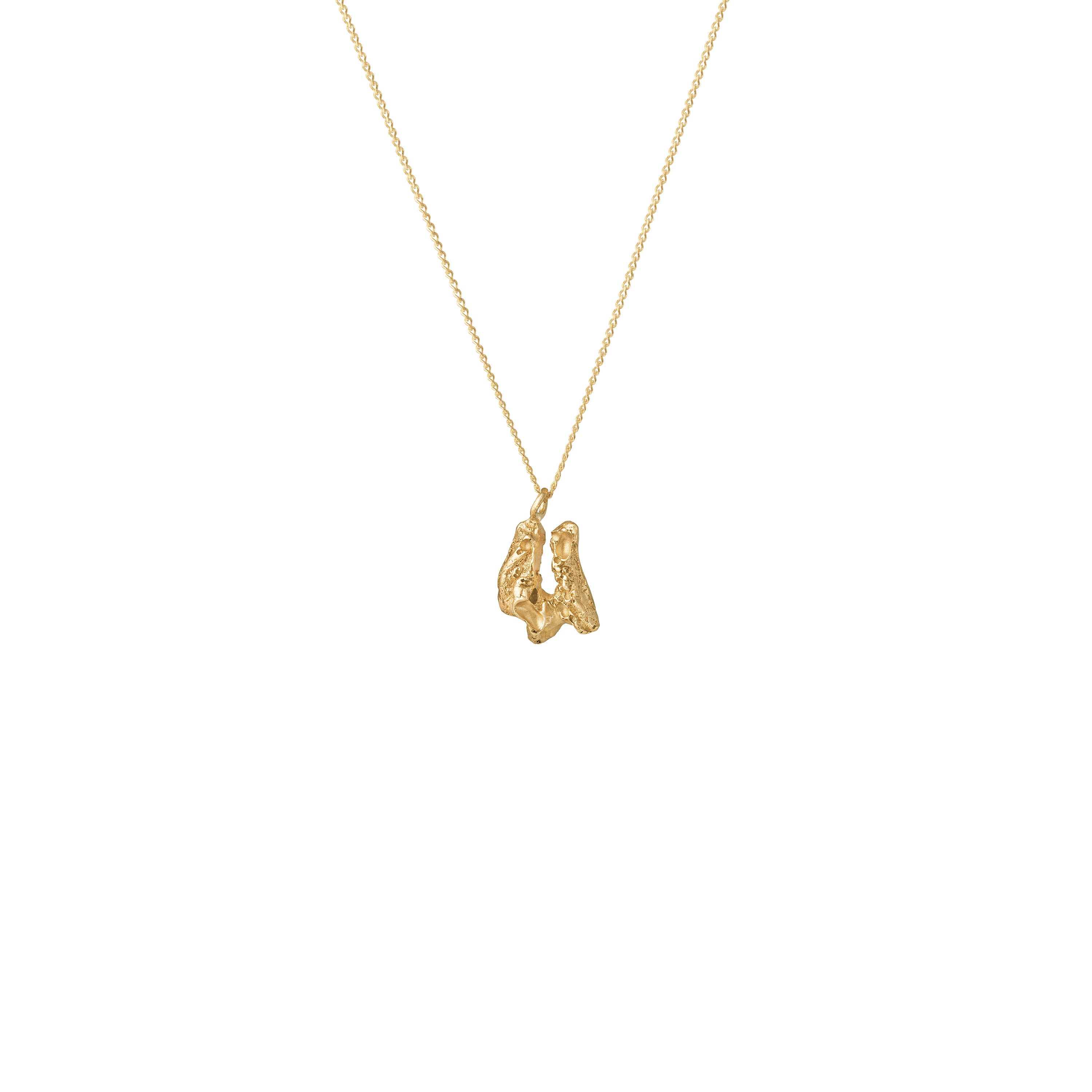 U Mini Alphabet Gold Necklace