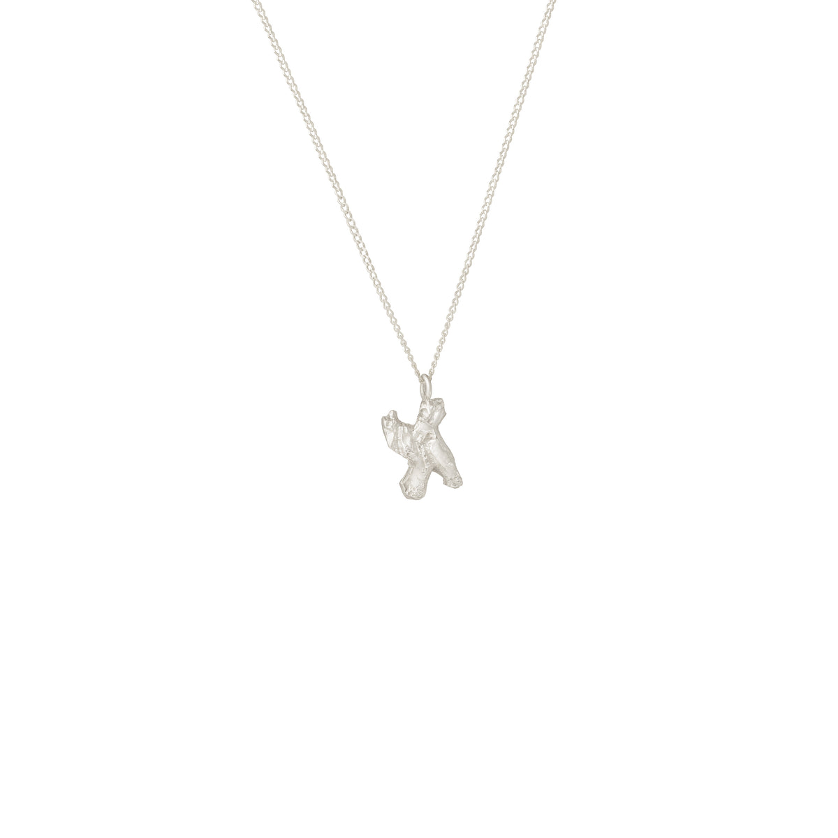 X Mini Alphabet White Gold Necklace