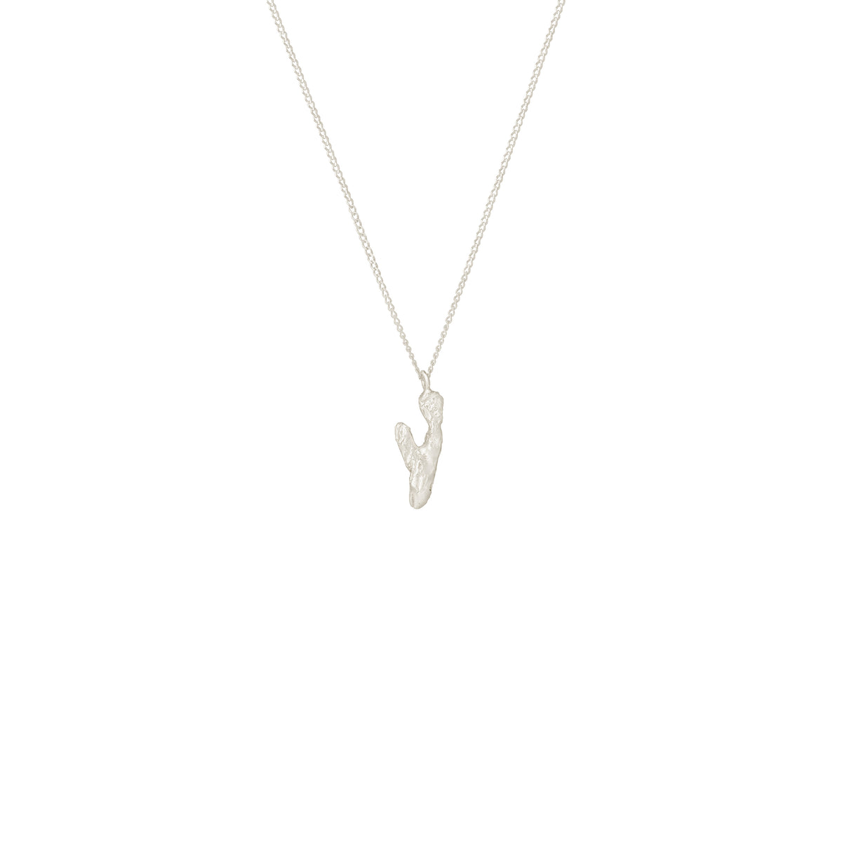Y Mini Alphabet White Gold Necklace