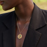 Maitake Emerald Recycled Silver Medallion Necklace
