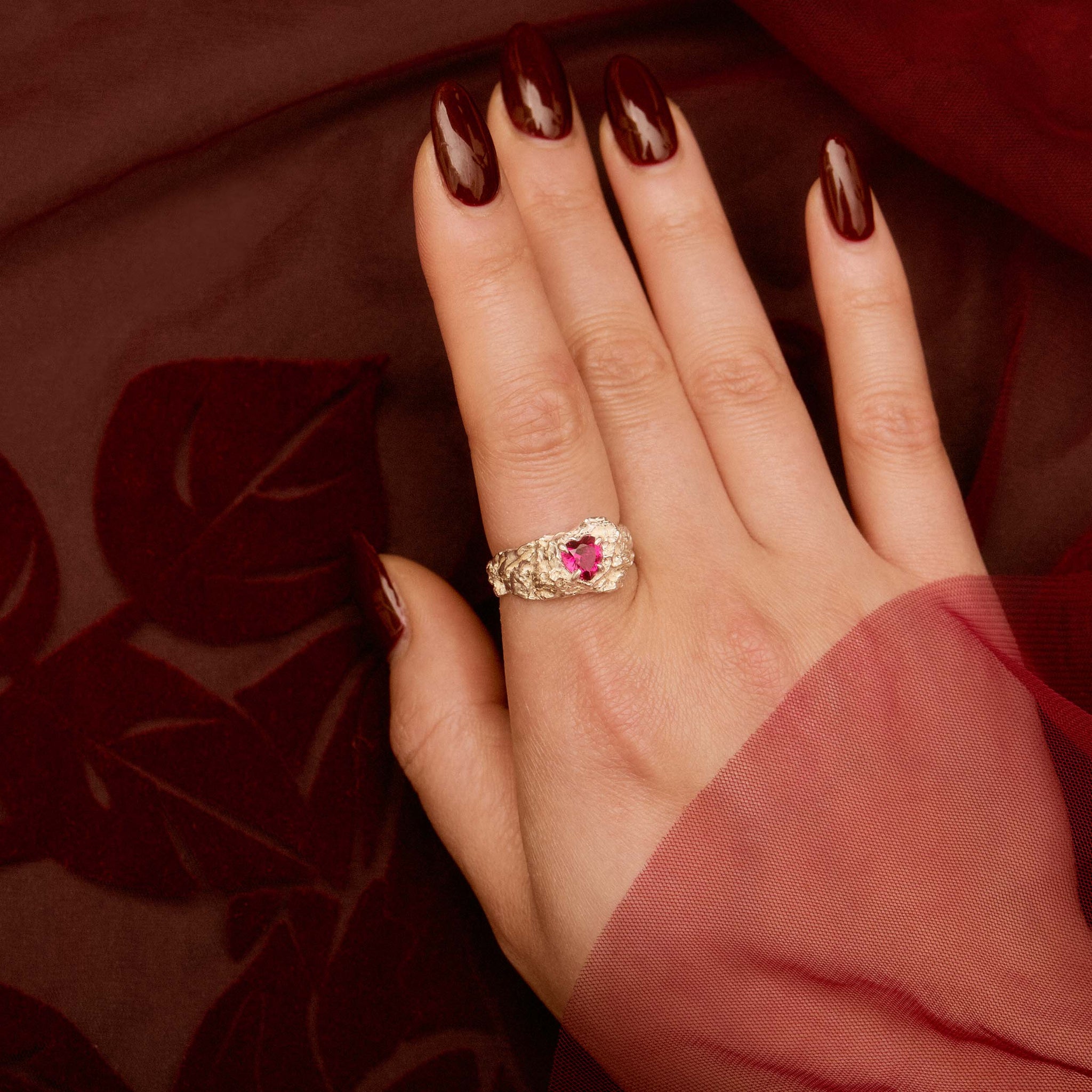 Red Heart Ruby Argenti Ring