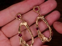 Davata Ruby Recycled Silver Earrings