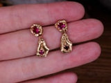 Dia Ruby Recycled Silver Earrings