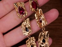 Zuciya Ruby Sapphire Recycled Silver Earrings