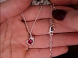 Red Heart Ruby Recycled Silver Pendant