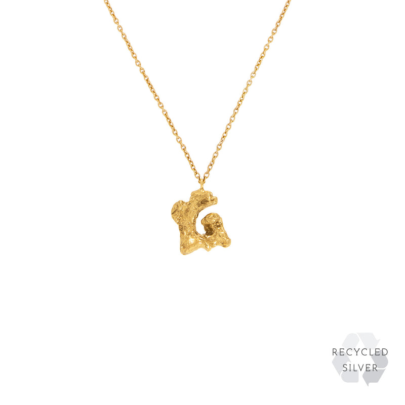 G Alphabet Recycled Silver Necklace