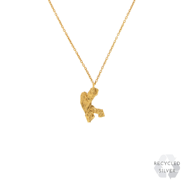 K Alphabet Recycled Silver Necklace