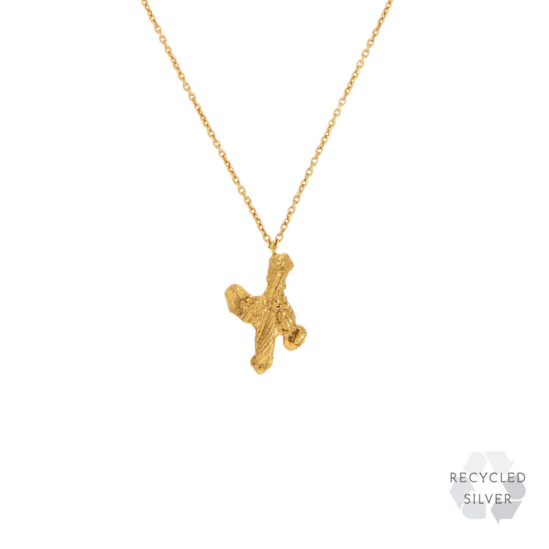 X Alphabet Recycled Silver Necklace