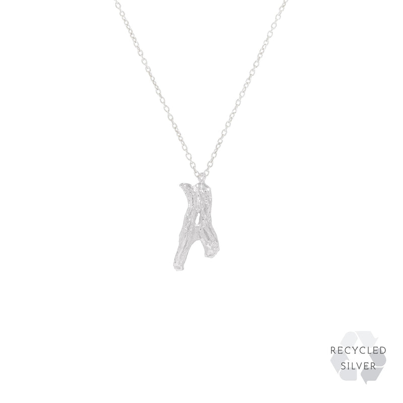 A Alphabet Recycled Silver Necklace