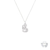 B Alphabet Recycled Silver Necklace