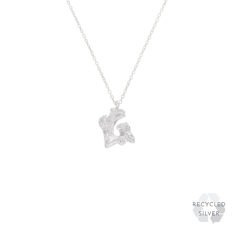 G Alphabet Recycled Silver Necklace